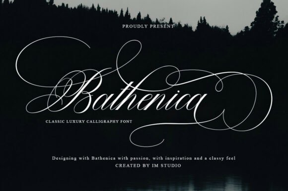 Bathenica Font: Elegant Script for Handmade Brands