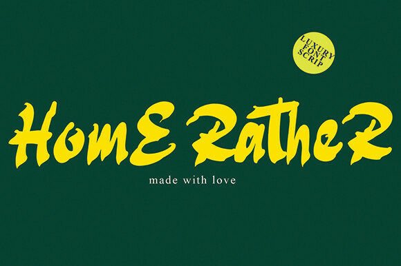 Home Rather: A Bold Script Font for Editorial Design